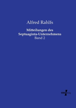Paperback Mitteilungen des Septuaginta-Unternehmens: Band 2 [German] Book