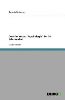 Paperback Così fan tutte: "Psychologie" im 18. Jahrhundert [German] Book