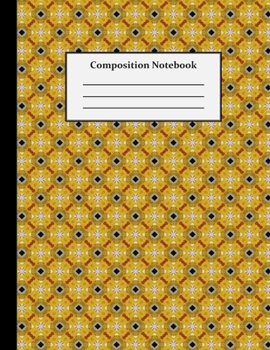 Paperback Composition Notebook: Wide Ruled - 8.5 x 11 Inches - 100 Pages - Yellow Pattern Book