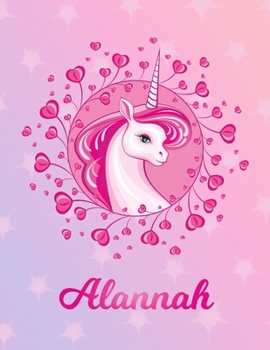 Alannah: Alannah Magical Unicorn Horse Large Blank Pre-K Primary Draw & Write Storybook Paper Personalized Letter A Initial Custom First Name Cover Story Book Drawing Writing Practice for Little Girl 