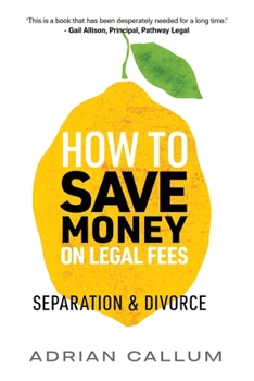 Paperback How to Save Money on Legal Fees: Separation and Divorce Book