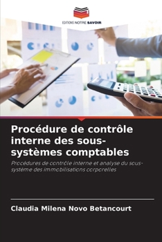 Paperback Procédure de contrôle interne des sous-systèmes comptables [French] Book