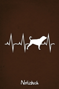 Notizbuch: Braunes kariertes Rottweiler Herzschlag Hunde Notizheft ca DIN A5 weiß kariert 110 Seiten (German Edition)
