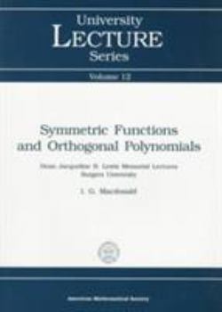 Paperback Symmetric Functions and Orthogonal Book