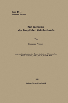 Paperback Zur Kenntnis der Pompiliden Griechenlands [German] Book
