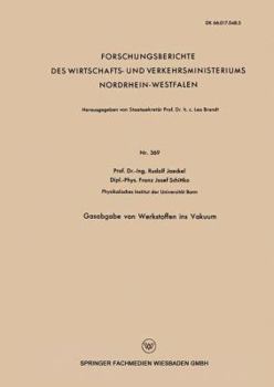 Paperback Gasabgabe Von Werkstoffen Ins Vakuum [German] Book