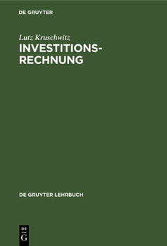 Hardcover Investitionsrechnung [German] Book