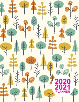 Paperback 2020 2021 Planner: Simple Colorful Design Book, 8.5" x 11" Two Year 2020-2021 Calendar Planner, Monthly Schedule Organizer (24 Months Act Book