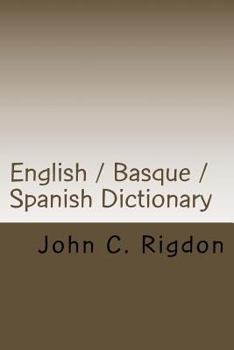 Paperback English / Basque / Spanish Dictionary Book