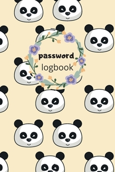 Paperback Password Logbook: Panda Internet Password Keeper With Alphabetical Tabs - Handy Size 6 x 9 inches (vol. 2) Book