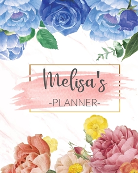 Melisa's Planner: Monthly Planner 3 Years January - December 2020-2022 | Monthly View | Calendar Views Floral Cover - Sunday start