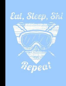 Eat, Sleep, Ski Repeat, Winter Snow Composition Notebook : 4x4 Quad Rule Graph Paper, 101 Sheets / 202 Pages