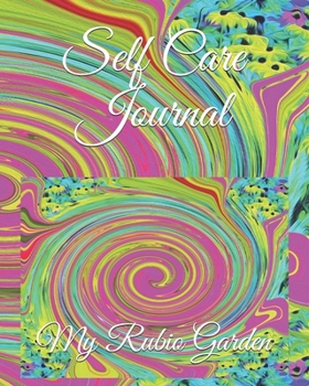 Paperback Self Care Journal: Groovy Abstract Pink and Turquoise Swirl with Flowers Book