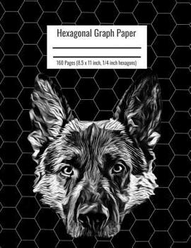 Paperback Hexagonal Graph Paper: Organic Chemistry & Biochemistry Notebook, Vibrant German Shepherd Dog Cover, 160 Pages (8.5 x 11 inch, 1/4 inch hexag Book