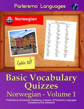 Paperback Parleremo Languages Basic Vocabulary Quizzes Norwegian - Volume 1 [Norwegian] Book