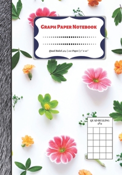 Paperback Graph Paper Notebook: Quad Ruled 4x4 - 110 Pages - 7" x 10" Squared Graphing Paper * Blank Notebook * Grid Paper * Softback ...(Composition Book