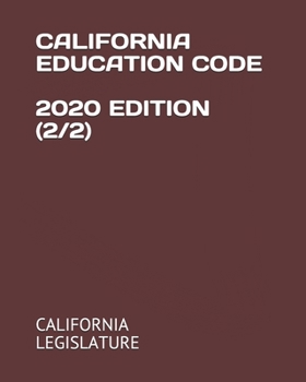 Paperback California Education Code 2020 Edition (2/2) Book