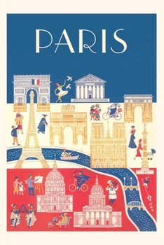 Paperback Vintage Journal Paris Travel Poster Book