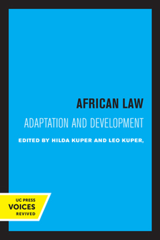 Paperback African Law: Adaptation and Development Book