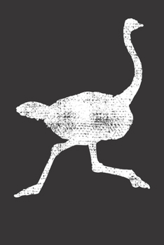 Paperback Notebook: Ostrich Flightless Bird Egg Farm Vintage Gift Dot Grid 6x9 120 Pages Book