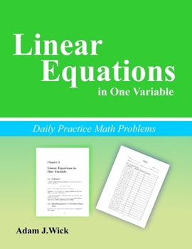 Paperback Daily Practice Math Problems: Linear Equations in One Variable Book