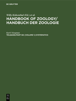 Hardcover [Volume 1: ] Systematics [German] Book