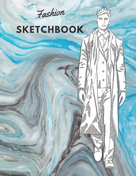 Paperback Fashion SketchBook: 100 Large Male Figure Templates With 10 Different Poses for Easily Sketching Your Fashion Design Styles Book