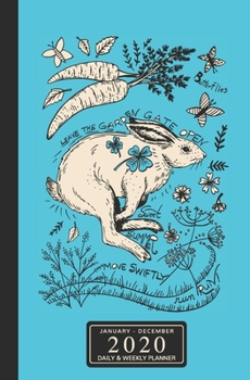 Paperback January - December 2020 Daily & Weekly Planner: Mini Calendar; Blue Running Rabbit Book