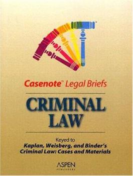 Paperback Criminal Law: Keyed to Kaplan, Weisberg, and Binder's Criminal Law Book