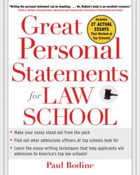Paperback Great Personal Statements for Law School Book