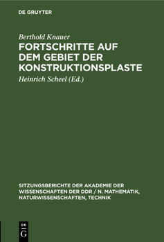 Hardcover Fortschritte Auf Dem Gebiet Der Konstruktionsplaste [German] Book