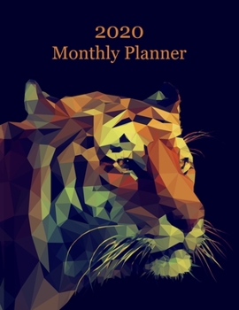 Paperback 2020 Monthly Planner: Tiger Cover - Includes Major U.S. Holidays and Sporting Events Book