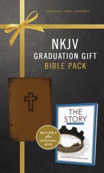 Product Bundle NKJV, Graduation Gift, Bible Pack for Him, Brown, Red Letter Edition Book