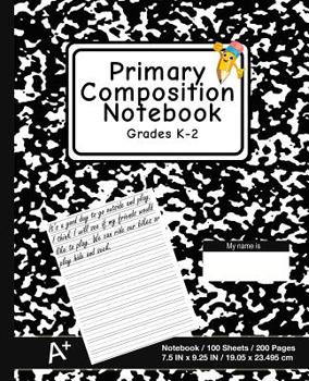 Paperback Primary Composition Notebook: School Marble Black - K-2nd Grade Composition Journal Pad, for Alphabet Writing Practice, [back to School Essential] Book