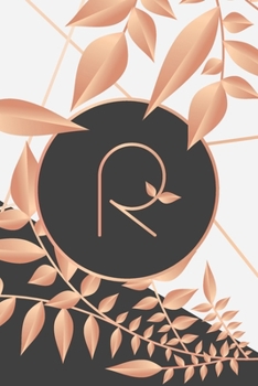Paperback R: Gorgeous initial monogram lined journal. Chic soft rose gold letter notebook for diaries and notes. Book