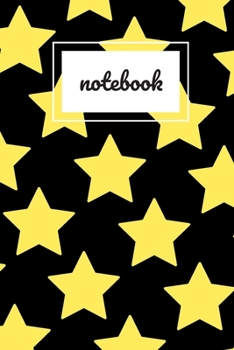 Paperback Black and yellow star print notebook: novelty notebook 6"x9" Book