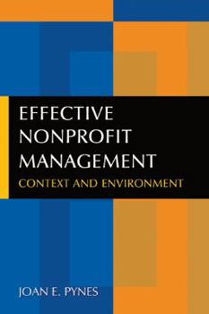 Paperback Effective Nonprofit Management: Context and Environment Book