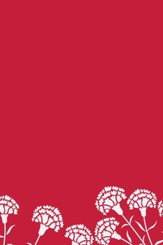 Paperback Notebook: White Carnation Red Designer College Ruled Lined Blank Notebook Journal Notepad Book