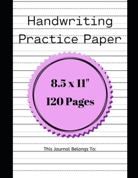 Paperback Handwriting Practice Paper: : Pretty Purple Kindergarten Practice Writing Paper with Lines for ABC Kids: Writing Paper for Kids with Dotted Lined Book