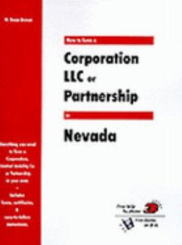 Paperback How to Form a Corporation LLC or Partnership in Nevada Book