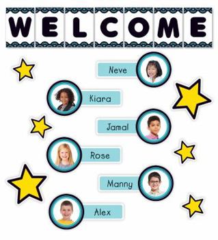 Paperback Aqua Oasis Welcome Bulletin Board Book