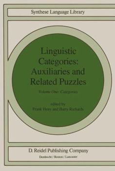 Hardcover Linguistic Categories: Auxiliaries and Related Puzzles: Volume One: Categories Book
