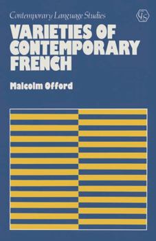 Paperback Varieties of Contemporary French Book