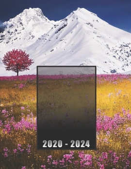 Paperback 2020 - 2024: Logbook / 5 Year Planner / 60 Months Agenda (Jan - Dec), year at glance + 2 page monthly layout + notes, desktop notep Book