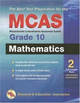 Paperback MCAS Mathematics, Grade 10 (REA) (Massachusetts MCAS Test Preparation) Book