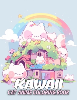 Paperback Kawaii Cat Anime Coloring Book: 50+ Anime Coloring Pages for Anime & Manga Enthusiasts For Stress-Relief and Relaxation Book