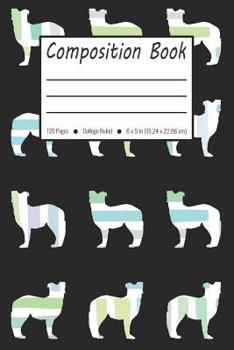 Paperback Composition Book: Australian Shepherd Dog Pattern College Ruled Pages (Exercise Book, Notebook) Book