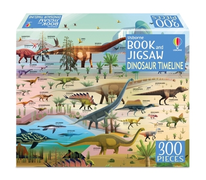 Paperback Usborne Book and Jigsaw Dinosaur Timeline Book