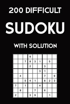 Paperback 200 difficult Sudoku with solution: 9x9, Puzzle Book, 2 puzzles per page Book