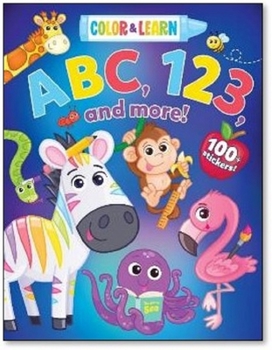 Color & Learn: ABC & 123 plus more! Coloring Book-100+ Stickers Included